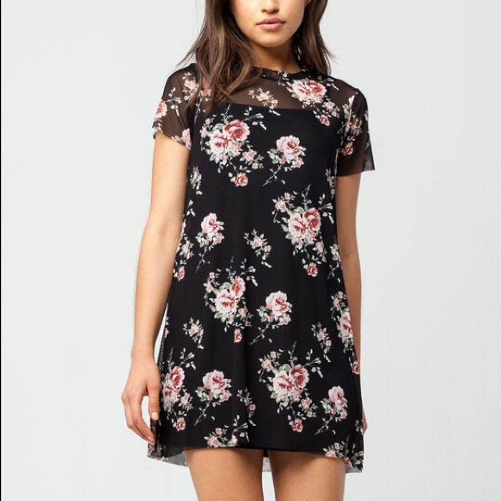 Full Tilt Black/Floral XS Dress